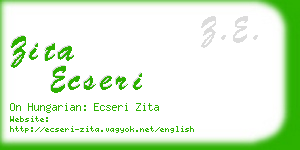 zita ecseri business card